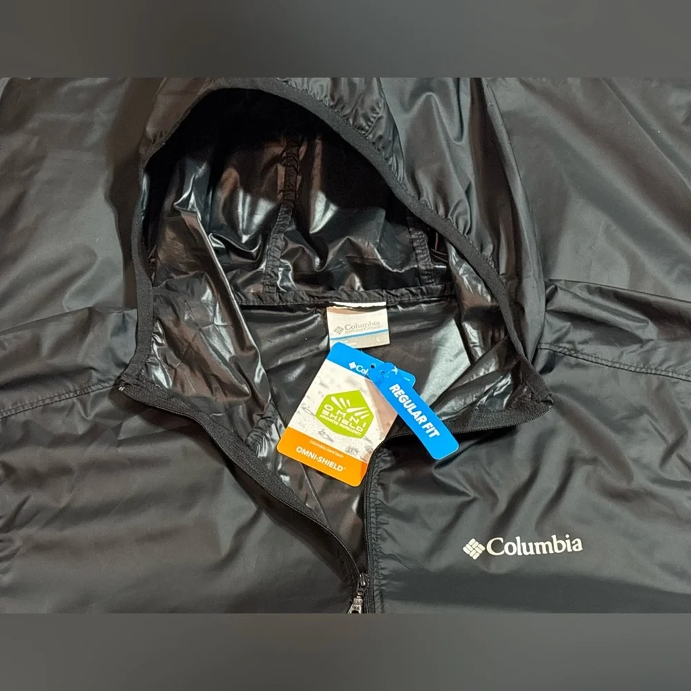 COLUMBIA Men’s Center Ridge II Full Zip Hooded Windbreaker Outdoor Storm Jacket